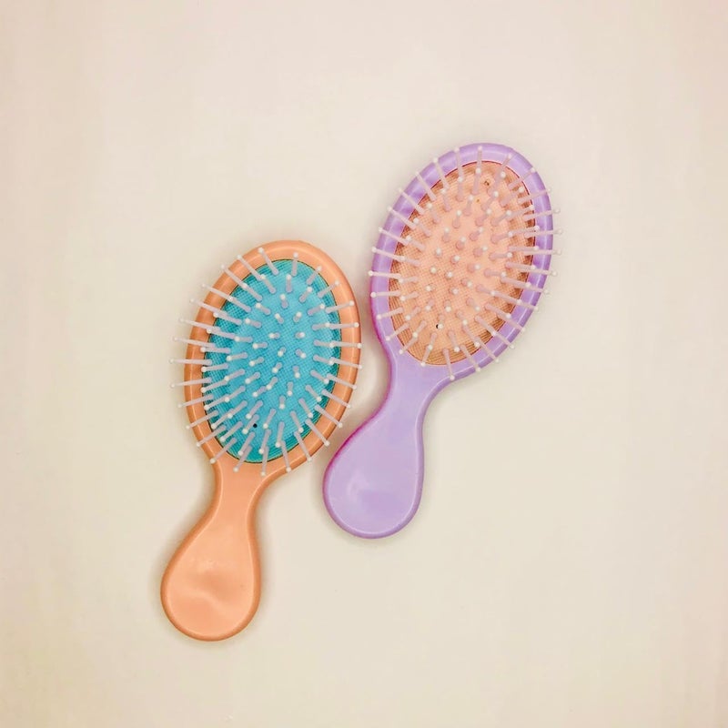 V kidsword Mini Pocket Detangling Hair Brush Pin Handheld Massage Paddle Hair Comb for Adults Kids All Hair Types Mini Travel Multicolor  - Image 1