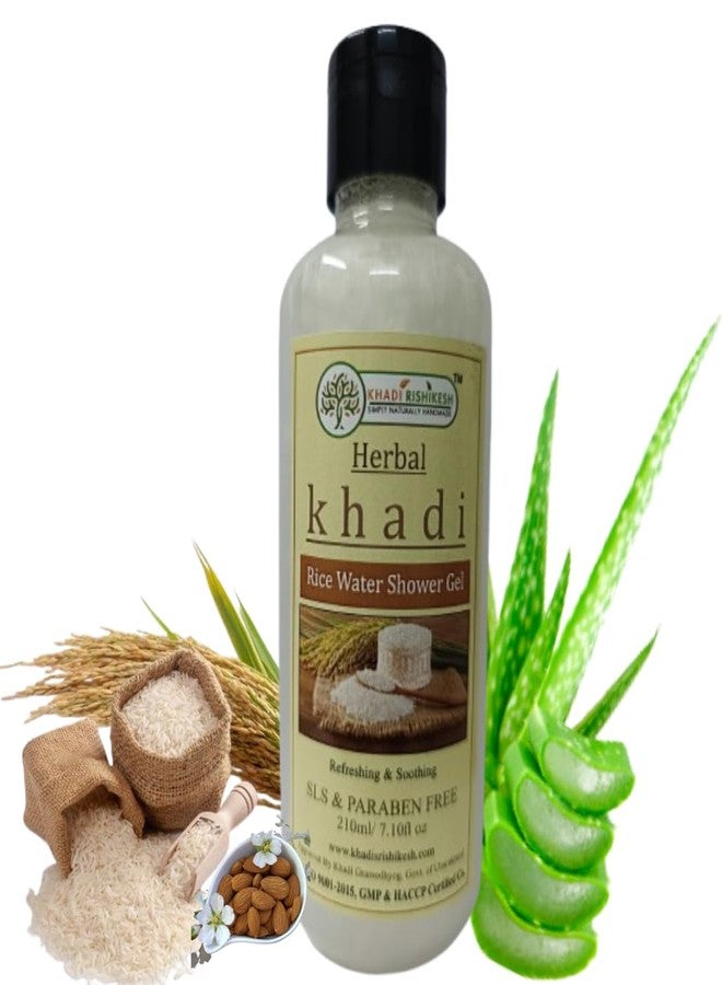 Khadi Rishikesh Herbal Rice Water Shower Gel For Nourishes Skin & Remove Dead Skin Cell,Wrinkles,Blackehead-Improve Skin Tone-Refreshing & Soothing-Women & Men-210ML-SLS & PARABEN FREE - Image 1