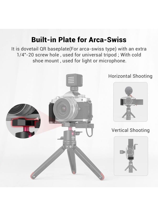 SmallRig Z fc Handgrip L-Shape Grip Holder for Nikon Z fc Camera, Retro-Style Side Handle with 1/4"-20 Threaded Hole, Cold Shoe, Quick Release Plate for Arca, Lightweight and Comfort (Sliver) - 3480 - Image 2