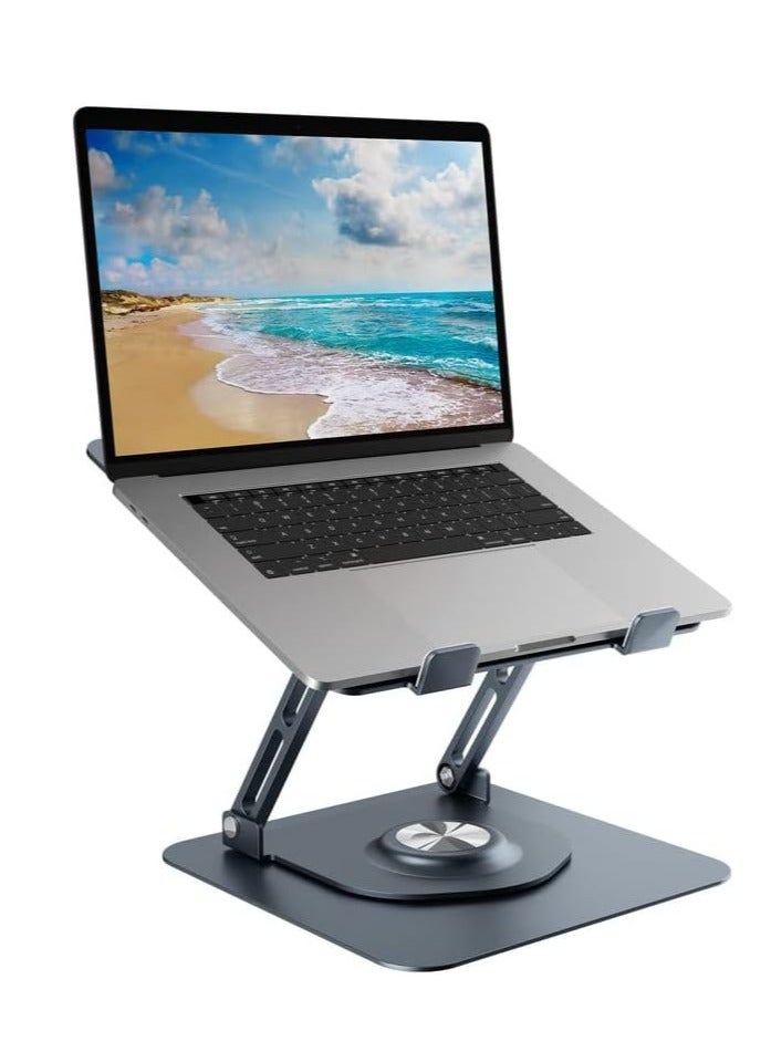 360° Rotatable Aluminum Laptop Stand – Adjustable, Foldable, Compatible with MacBook Pro & Air - Image 1