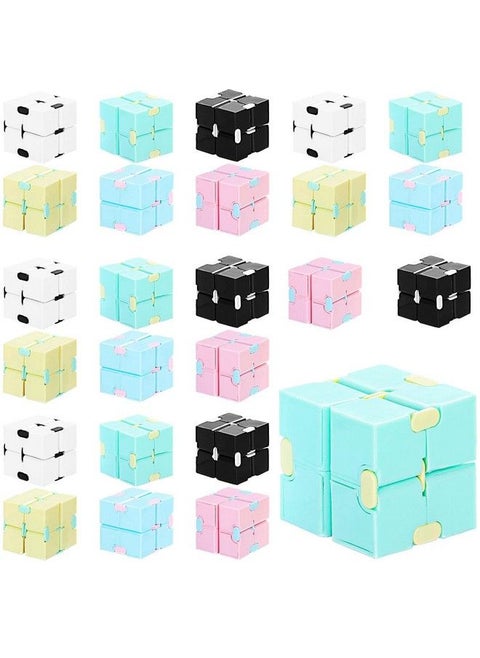 24 Pieces Infinity Cubes Fidget Cube Toys Bulk Mini Fidget Blocks Cube Gadget Sensory Fidget Toy Hand Held Fidget Blocks Game Finger Gadget Gift For Adults Anxiety Stress Relief(Cute Style)