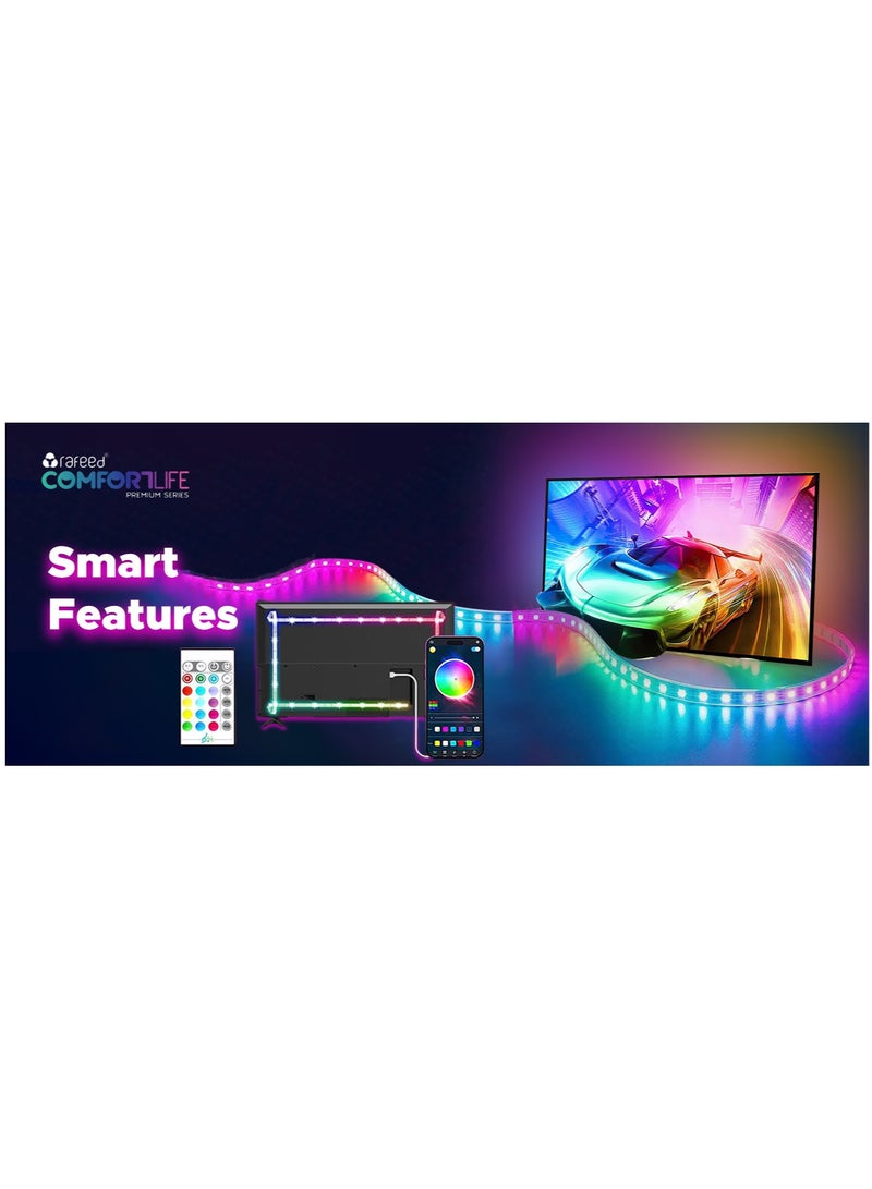 Rafeed Smart RGB LED Strip Light 5m 24W WiFi & Bluetooth, Tuya App Control, Alexa & Google Assistant Compatible, Dimmable Color Changing Strip with Music Sync - Image 5