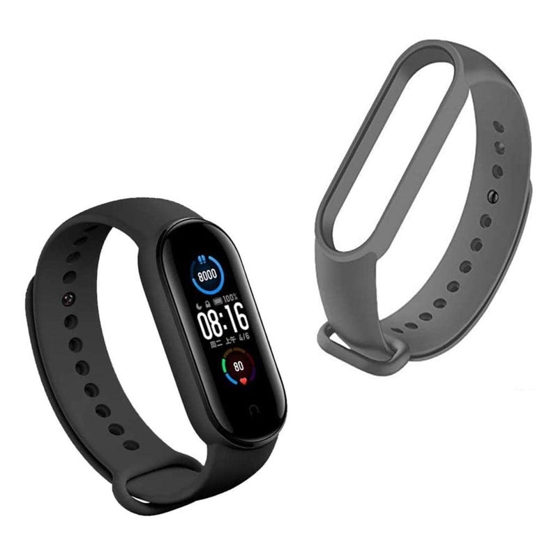 INEFABLE أحزمة ساعة INEFABLE Mi SmartWatch M5 و M6 الأصلية لساعة Mi M5 و M6 - حزام ساعة سيليكون ناعم قابل للتعديل - الساعة غير مشمولة - Image 1