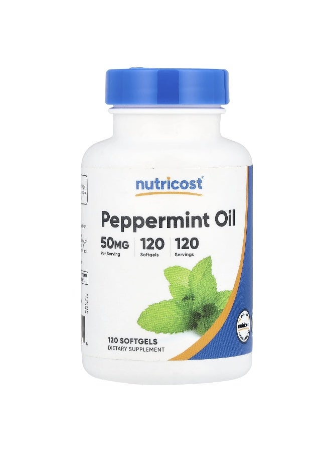 Nutricost نوتريكوست، زيت النعناع، 50 ملغ، 120 كبسولة لينة - Image 1