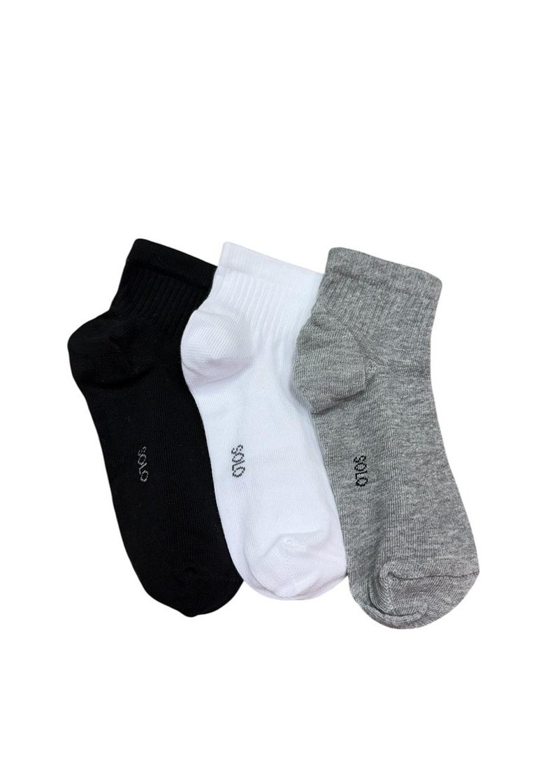 Solo Basic Ankle Plain Pack OF 3 For Boys  - Image 2