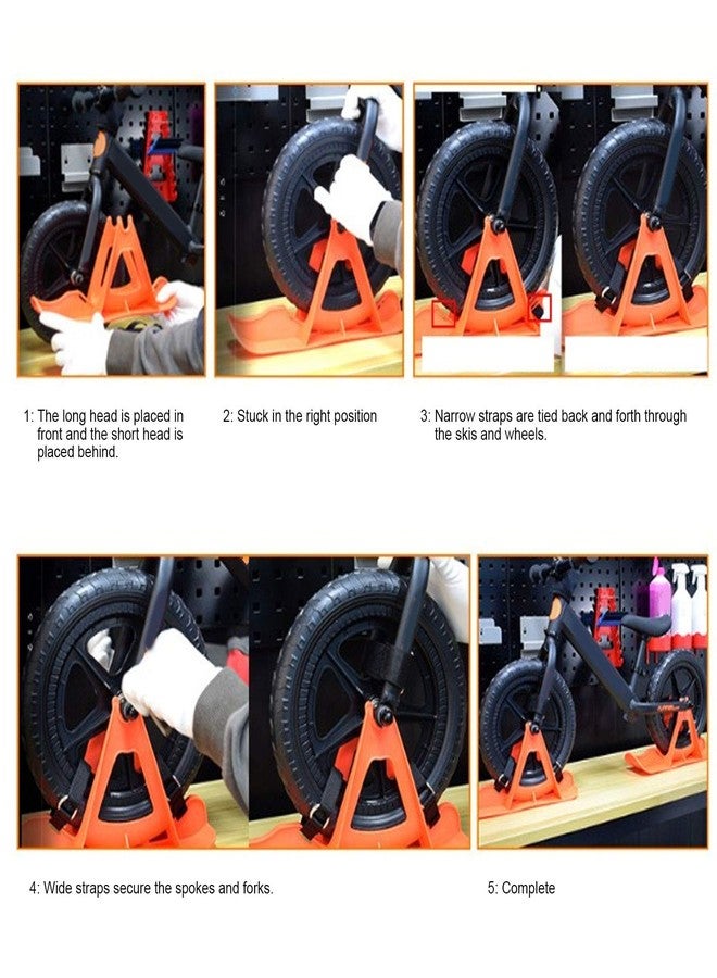 BORDSTRACT Balance Bike Snow Ski Set, Winter Sledge Board Attachment, Kids No Pedal Training Bicycle Skiing Sled, for Balance Bike, Walker, Golf Push Cart(Orange) - Image 4