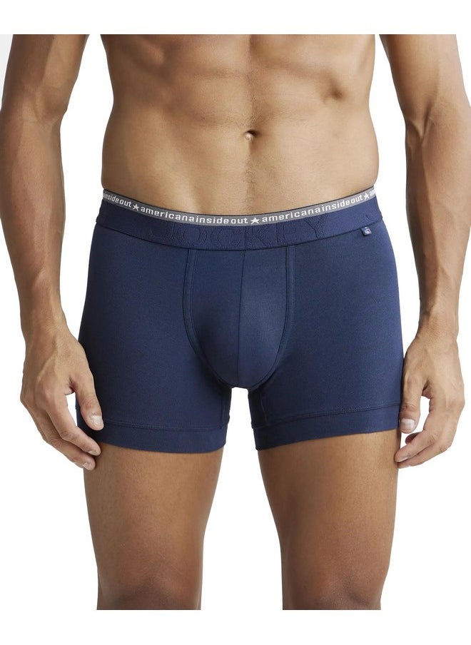 JOCKEY - Jockey US60 Men's Super Combed Cotton Elastane Stretch Solid Trunk with Ultrasoft Waistband_Navy_XL - Image 1