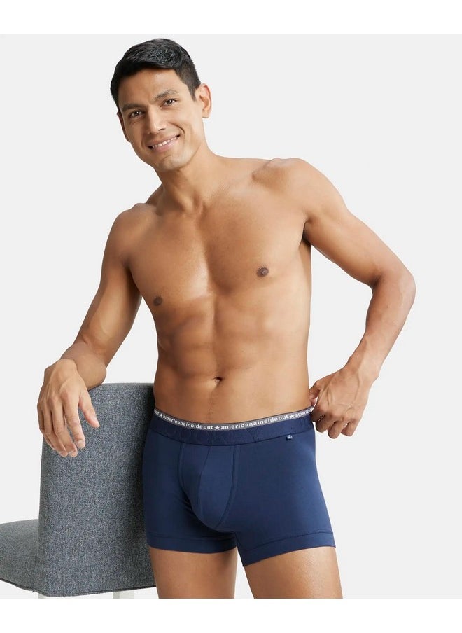 JOCKEY - Jockey US60 Men's Super Combed Cotton Elastane Stretch Solid Trunk with Ultrasoft Waistband_Navy_XL - Image 1