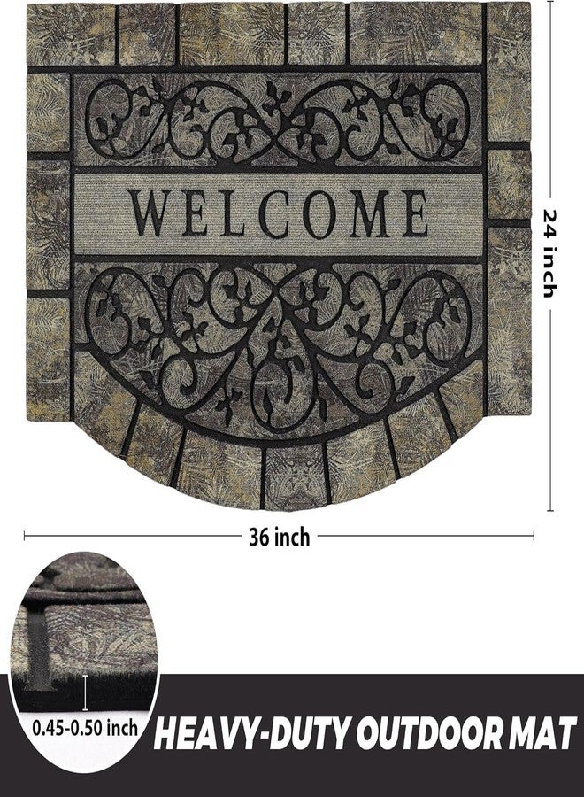 MTOUOCK Thick Welcome Mats Outdoor, 24 * 36" Large Front Door Mat Entrance, Durable Welcome Mat for Front Door, Heavy Duty No Slip Rubber Outdoor Mats for Home Entrance - Image 3