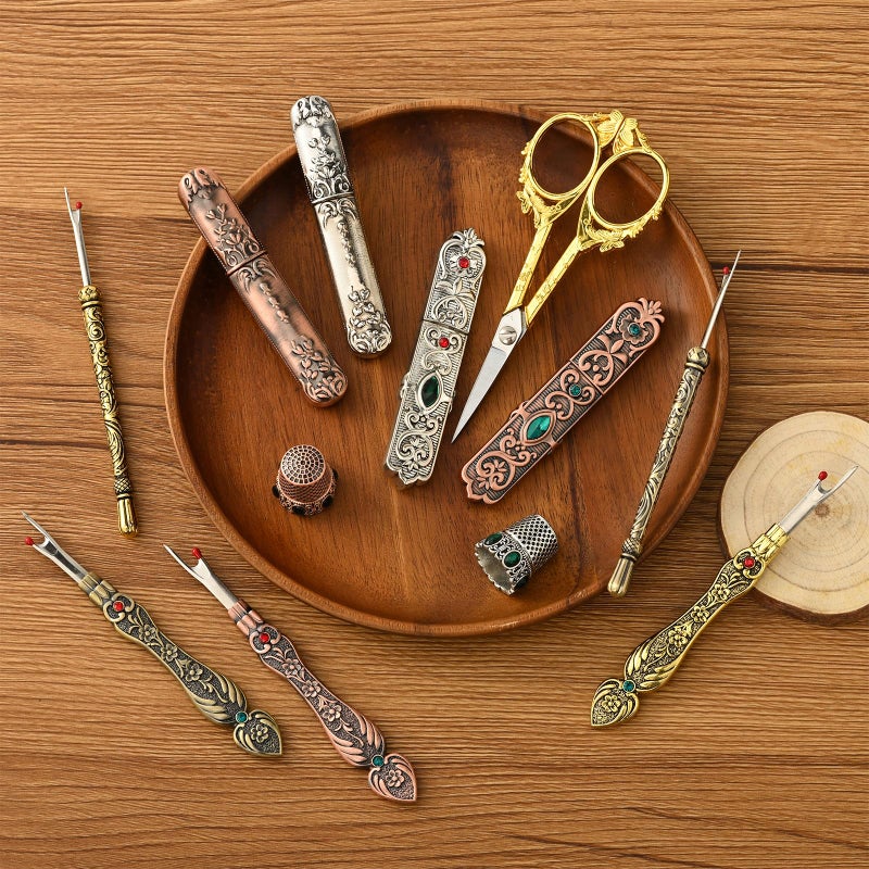 Flrhsjx Needle Storage Vintage Sewing Needles Holder Portable Sewing Storage Case Embroidery Needle Storage Case Box for Hand Sewing Needle Storage Needle Case DIY Sewing Tools - Image 5
