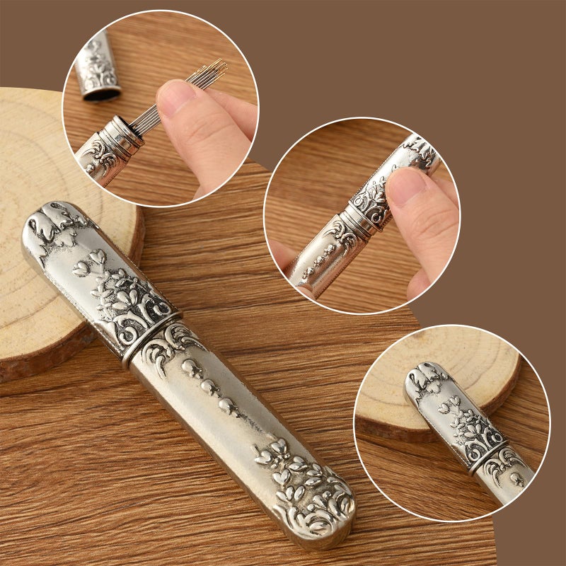 Flrhsjx Needle Storage Vintage Sewing Needles Holder Portable Sewing Storage Case Embroidery Needle Storage Case Box for Hand Sewing Needle Storage Needle Case DIY Sewing Tools - Image 3