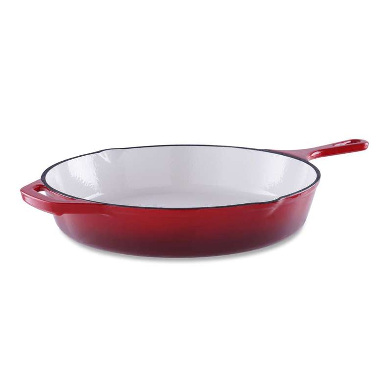 Pan Home Glazura Enameled Cast Iron Fry Pan 46x30x5.5cm - Ombre Red - 201AIC9901500 - Image 5