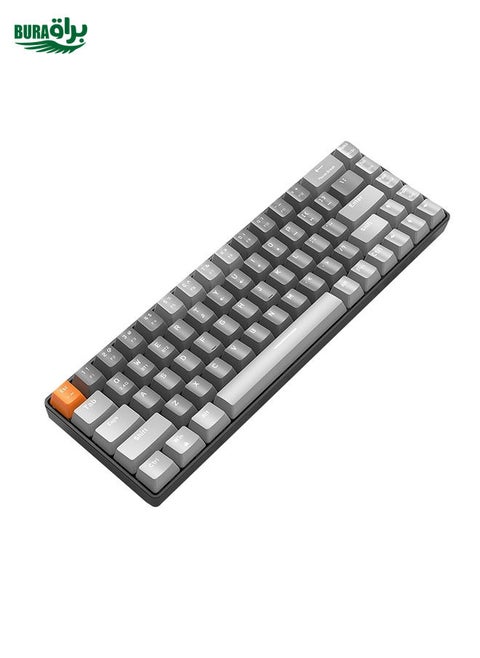 ZIYOU LANG K68 68 Keys Bluetooth Wireless Dual Model Mechanical Keyboard, Style: Green Shaft Version (Gray)