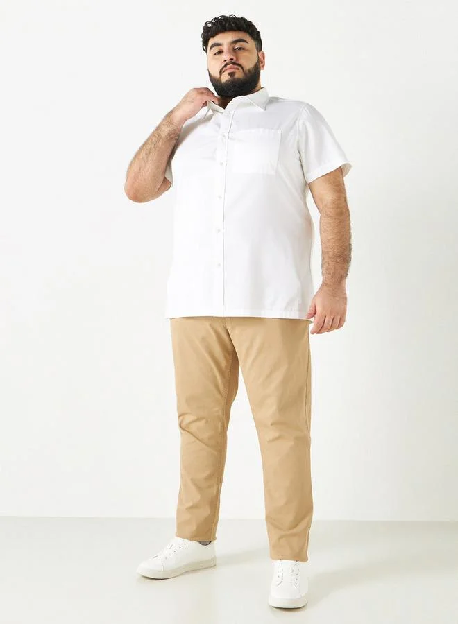 سبلاش فيڤ قميص مقاس كبير بأكمام قصيرة وجيب