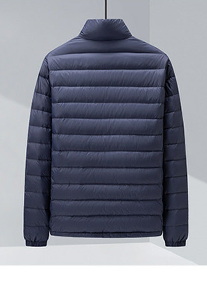 Loquat Men's Lightweight Down Jacket Water-Resistant Jacket Winter Coat Navy Blue  - Image 2