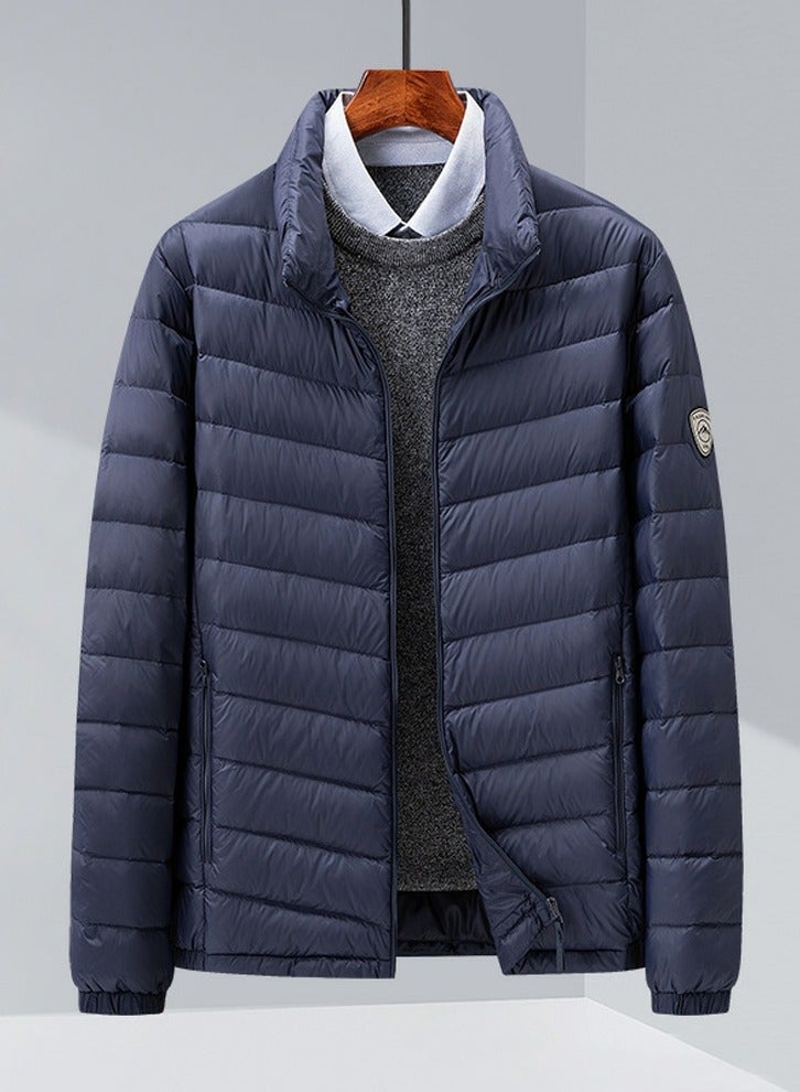 Loquat Men's Lightweight Down Jacket Water-Resistant Jacket Winter Coat Navy Blue  - Image 1
