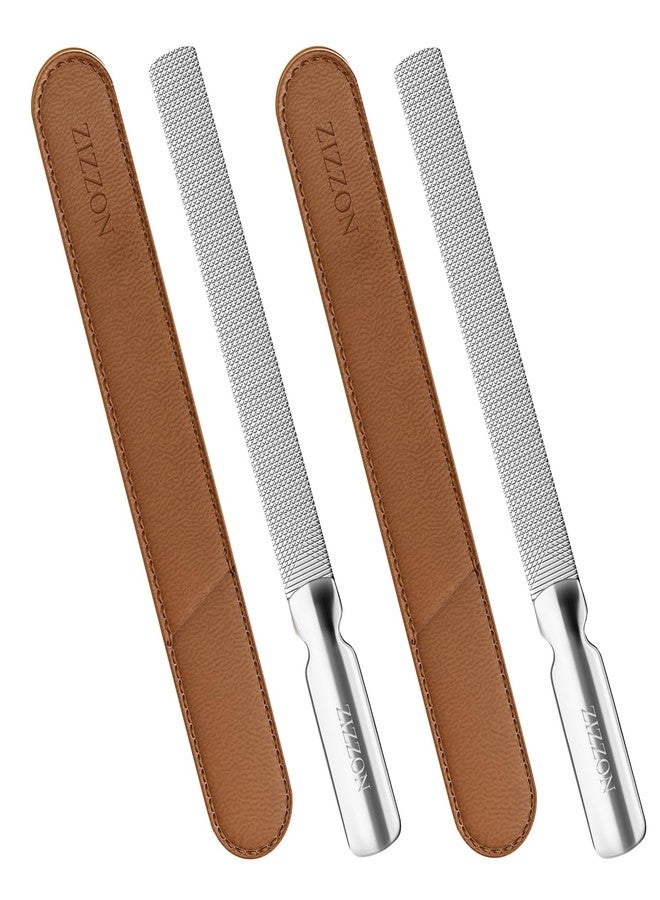 ZIZZON Professional Stainless Steel Nail Files Double Sided for Women and Men, Heavy Duty Reusable Manicure Filer for Natural Nails, Great for Home Salon or Travel Use 2 Pieces - Image 1