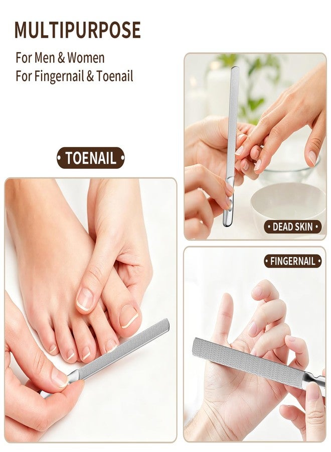 ZIZZON Professional Stainless Steel Nail Files Double Sided for Women and Men, Heavy Duty Reusable Manicure Filer for Natural Nails, Great for Home Salon or Travel Use 2 Pieces - Image 5