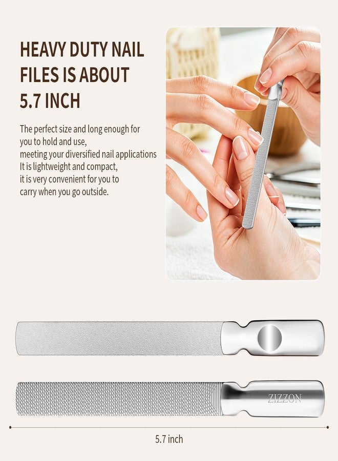 ZIZZON Professional Stainless Steel Nail Files Double Sided for Women and Men, Heavy Duty Reusable Manicure Filer for Natural Nails, Great for Home Salon or Travel Use 2 Pieces - Image 4