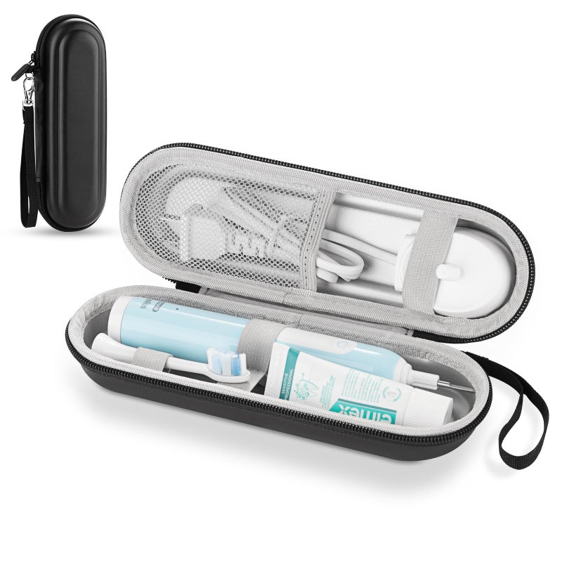 TYSORETY Toothbrush Travel Case for Oral BOralB Pro 1000 1500 5000 7000 Philips Sonicare 4100 1100 5300 5100 6100iO Electric Toothbrush Hard Protective Storage Bag Black