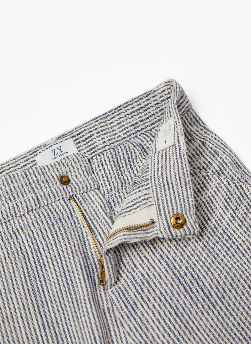 Zippy Zippy Striped Cotton And Linen Shorts For Boys