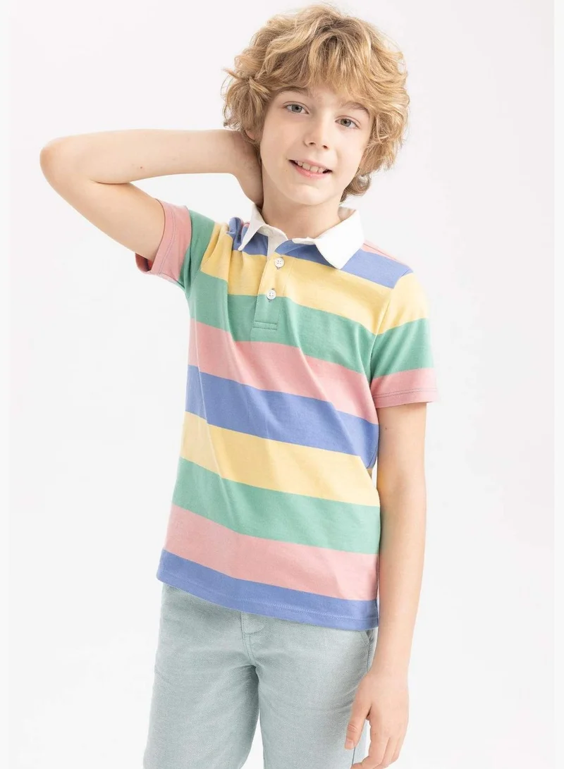 DeFacto Boy Knitted Short Sleeve Polo T-Shirt