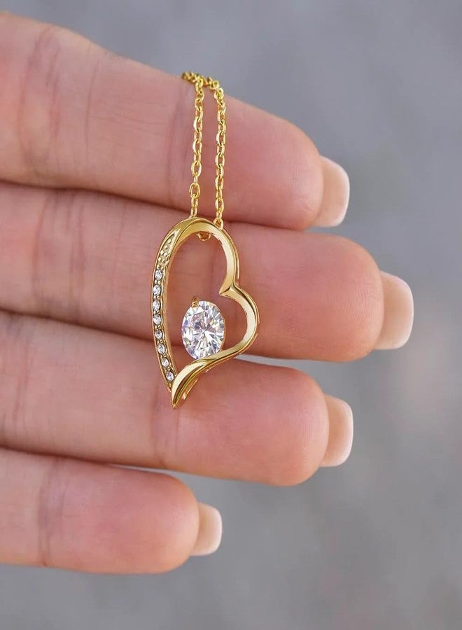 LUXUS™ 18K Gold Finish Heart Pendant Necklace for Wife - Emotional Love Necklace with 7mm CZ Stone & Adjustable Chain - Romantic “To My Wife” to Express Deep Love in Luxury Gift Box - Image 3