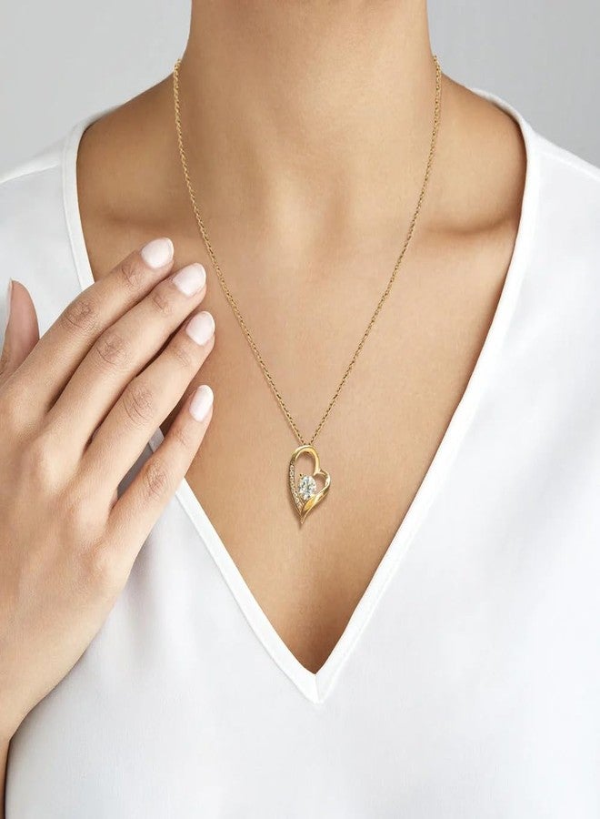 LUXUS™ 18K Gold Finish Heart Pendant Necklace for Wife - Emotional Love Necklace with 7mm CZ Stone & Adjustable Chain - Romantic “To My Wife” to Express Deep Love in Luxury Gift Box - Image 4