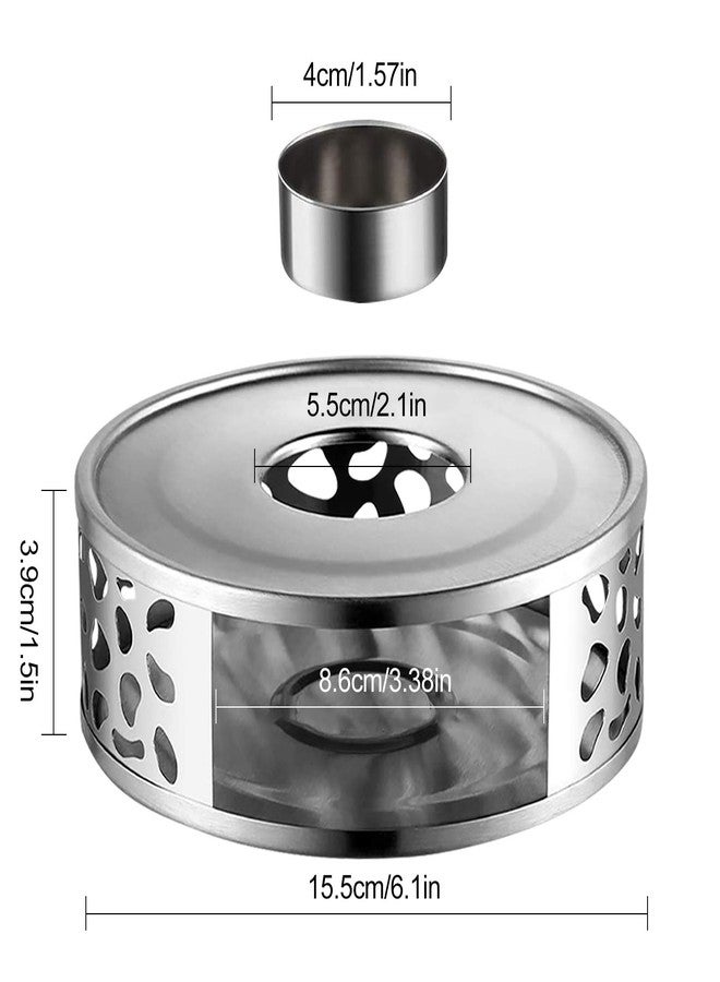 FOXNSK Teapot Warmer with Hollow Frame Design Candle Holder Stainless Steel Coffee Warmer Base for Glass Teapot and Other Heatproof Dish Warming Use - Image 5