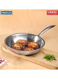 VINOD Vinod Platinum Triply Stainless Steel Frypan 22 cm | 2.5 mm Thick | Steel Pan | Scratch Resistant, Non Toxic | 5 Year Warranty | Induction & Gas Friendly, Heavy Bottom  - Image 3