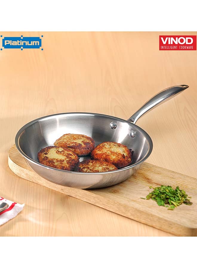 VINOD Vinod Platinum Triply Stainless Steel Frypan 22 cm | 2.5 mm Thick | Steel Pan | Scratch Resistant, Non Toxic | 5 Year Warranty | Induction & Gas Friendly, Heavy Bottom  - Image 3