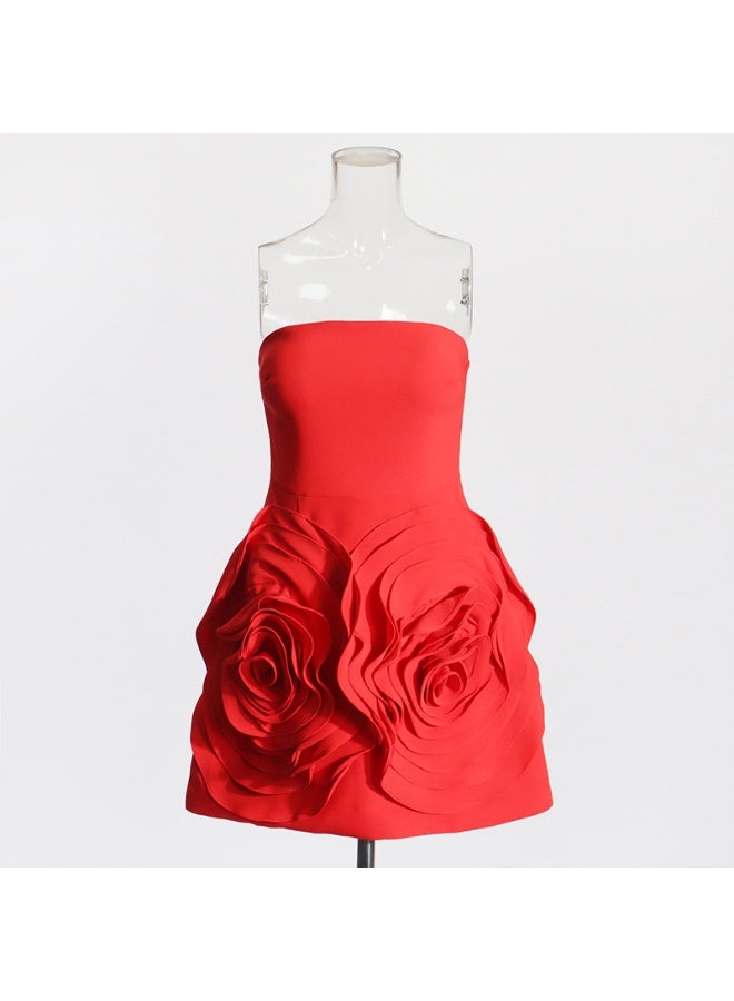 Madam Uniq Rose Appliqué Dress - Image 3