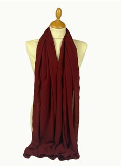 Perfectory PERFECTORY Women Lightweight Solid Chiffon Hijab Shawl Soft Premium Abaya Shawl Wrap Scarves, Long Bridal Hijab Scarf- Vine Red  - Image 1