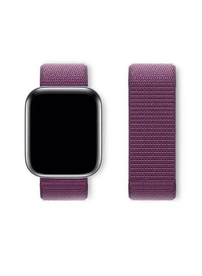 بازار أحزمة ساعة Apple Watch من 3 قطع من أحزمة النايلون الرياضية - متوافقة مع iWatch Series 10/Ultra/SE/9/8/7/6/5/4/3/2/1 (42-49 مم)، حزام بديل قابل للتعديل وجيد التهوية للرجال والنساء (Plum/Sage/Ink) - Image 3