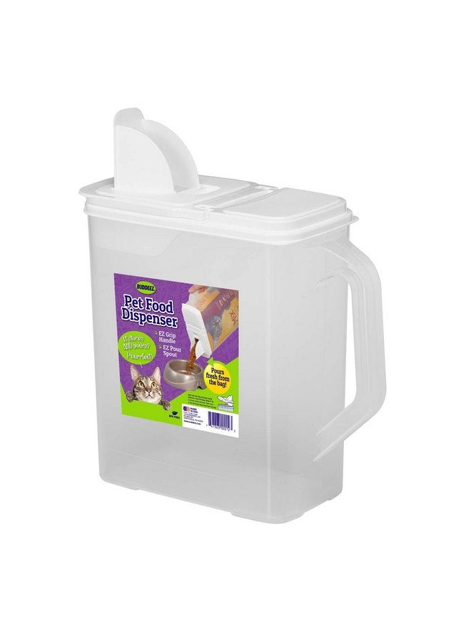 Buddeez 6-Quart Dispenser for Pet Food and Bird Seed, White, Large (01206W-BAG) - Image 1