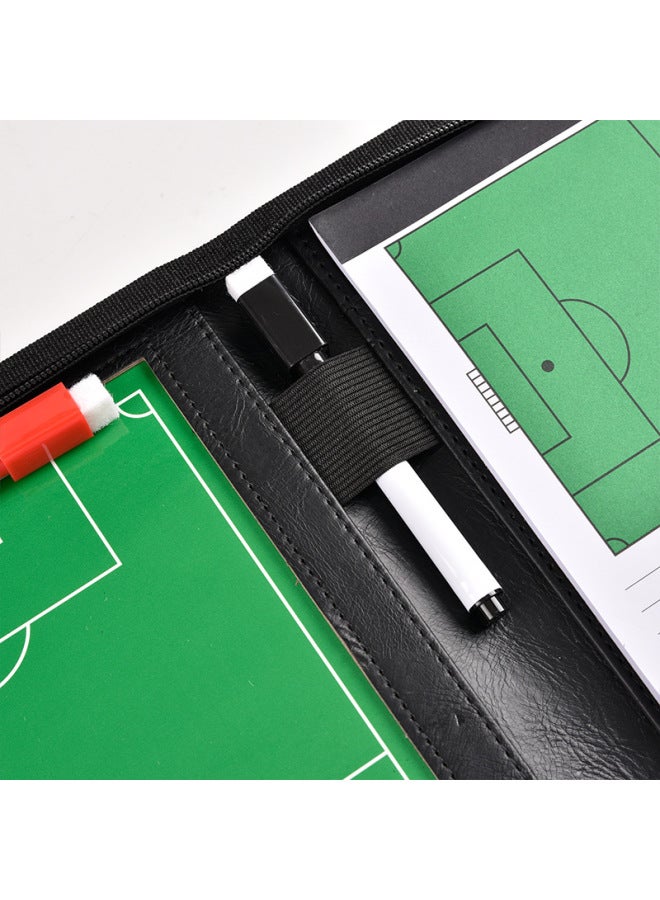 Generic Portable Football Zipper Tactical Board With Magnetic Chessmen Sand Tactical Magnetic Tactical Bag Referee Supplies Coach Bag-Specifications:High-grade Zipper With Notebook (magnetic Sheet) - Image 4