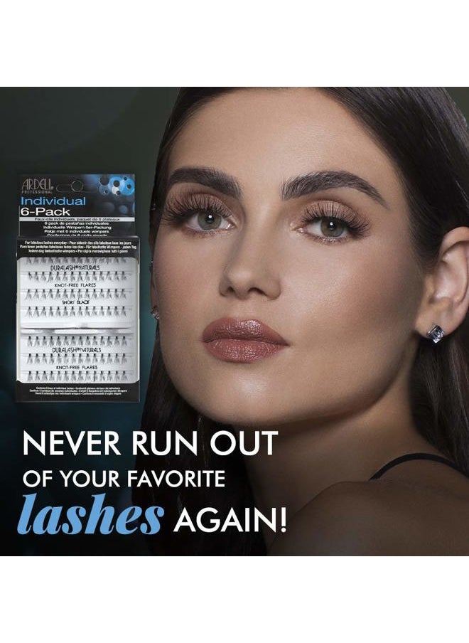ARDELL - Individual Lashes - Short Black, Knot-Free Lash Clusters, DIY Eyelash Extensions, Lightweight & Customizable False Eyelashes, 6 Pack - Image 1
