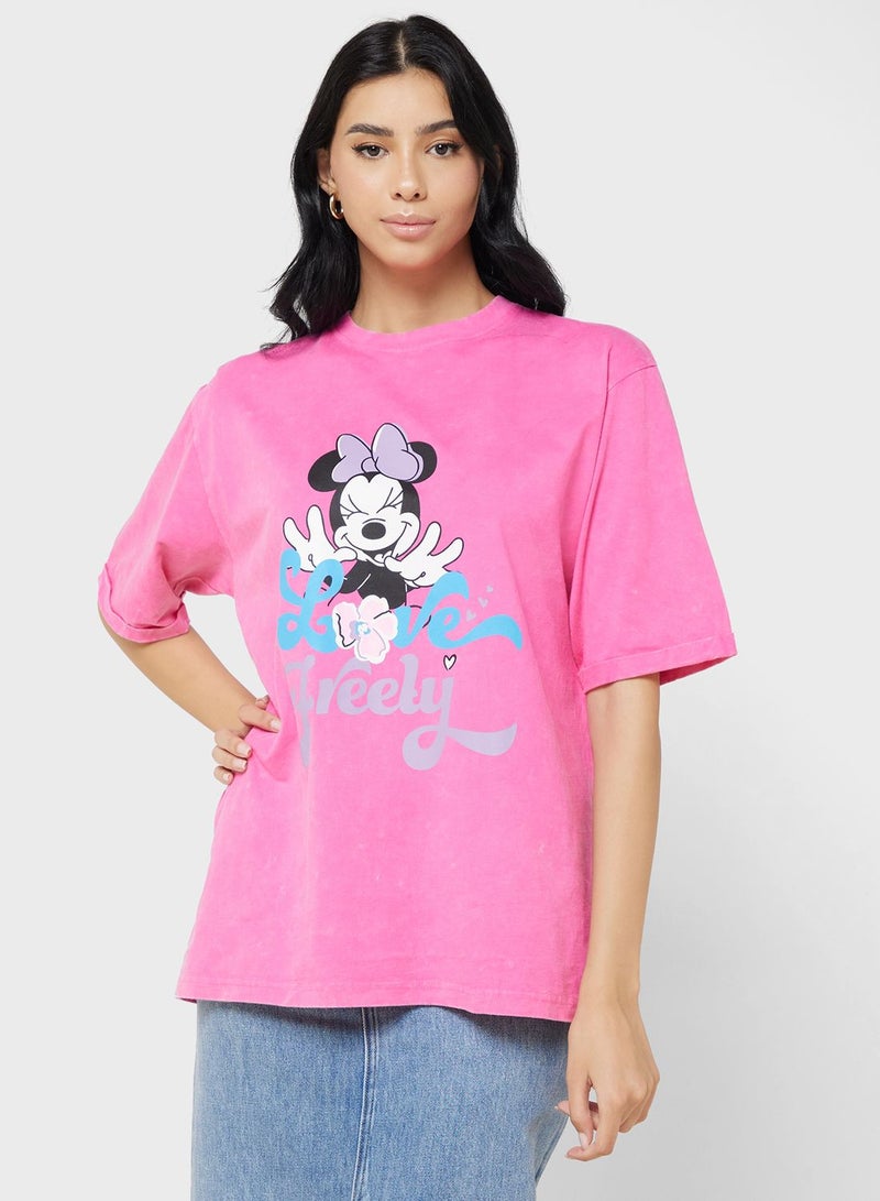 Disney Minnie Oversize Garment Dye T-Shirt - Image 1
