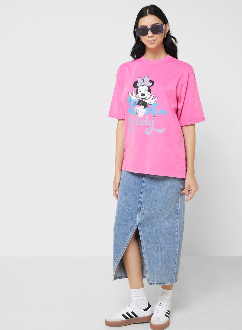 Disney Minnie Oversize Garment Dye T-Shirt - Image 4