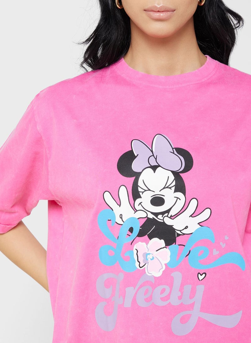 Disney Minnie Oversize Garment Dye T-Shirt - Image 3
