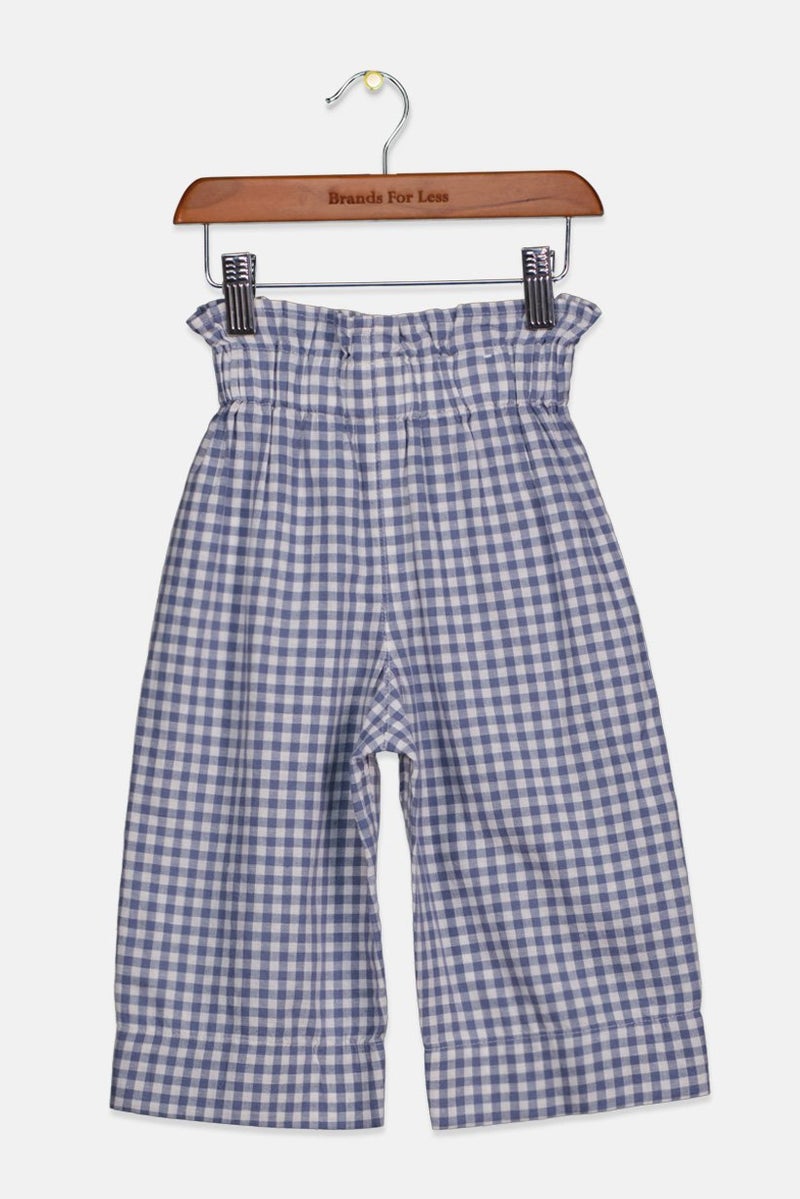 Tchibo Toddler Girl Gingham Drawstring Pants, Blue - Image 2