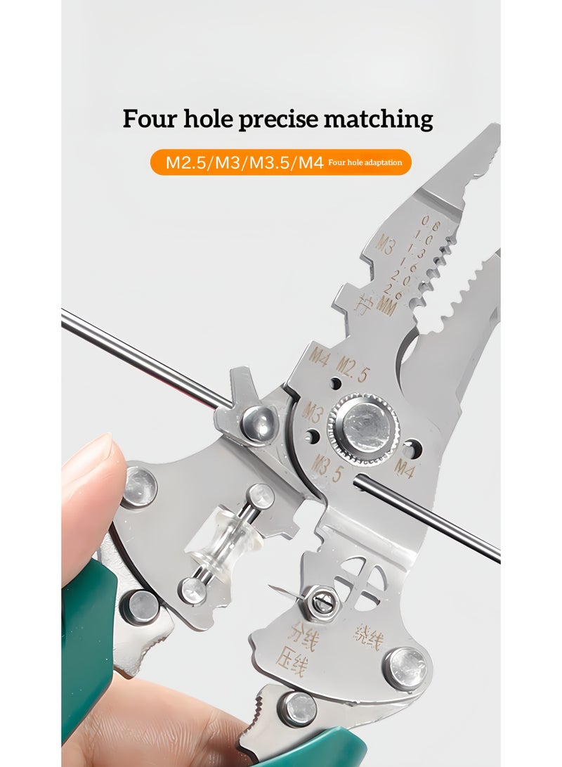 Convenient handheld Wire stripping pliers, wire splitting, winding, wire breaking, wire stripping, electrician, wire pressing pliers, stainless steel folding pliers, tools, wire breaking plierssmall fan - Image 5
