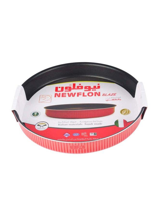 صينية فرن مستديرة أحمر/أسود 26سم