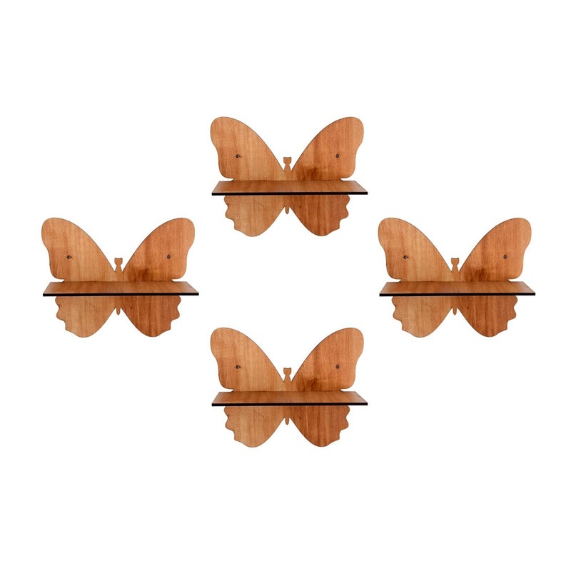 OFC ERA OFC ERA Wooden Decor Frames For Decorating Wall Living Room Decoration Marriage Gifts Items Home Scenery Shelves Housewarming Showcase Set Of 4 BUTTERFLY - Image 5