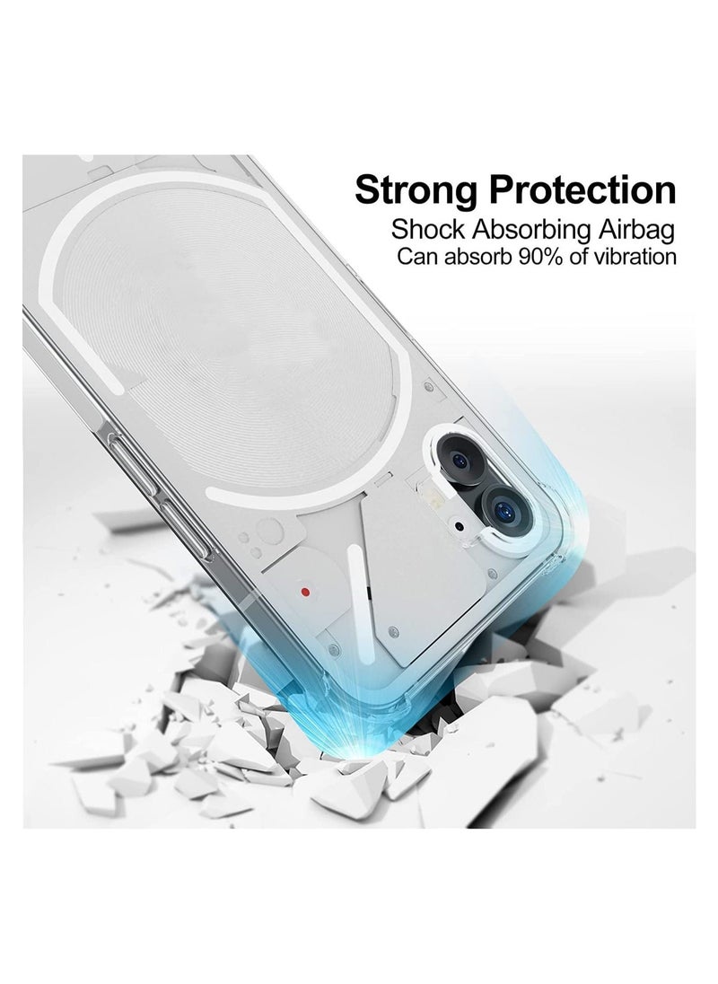 Raxoom Nothing Phone 1 Case with 2 Pack Tempered Glass Screen Protector, Crystal Clear TPU Silicone Case with Airbag Corners, Drop Protection Cover - Image 2