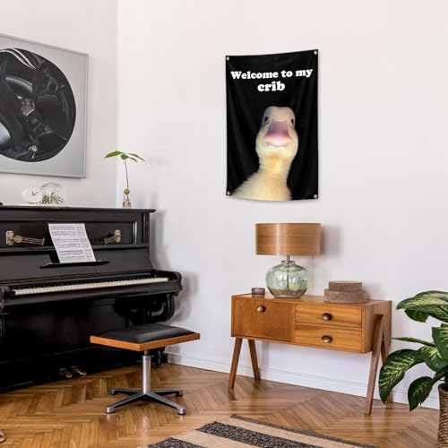 ILINJAU Welcome To My Crib Flag Funny Tapestry 2x3Ft Indoor Outdoor Wall Art Tapestry for Bedroom Teens Room Decoration Living Room Bedroom - Image 4