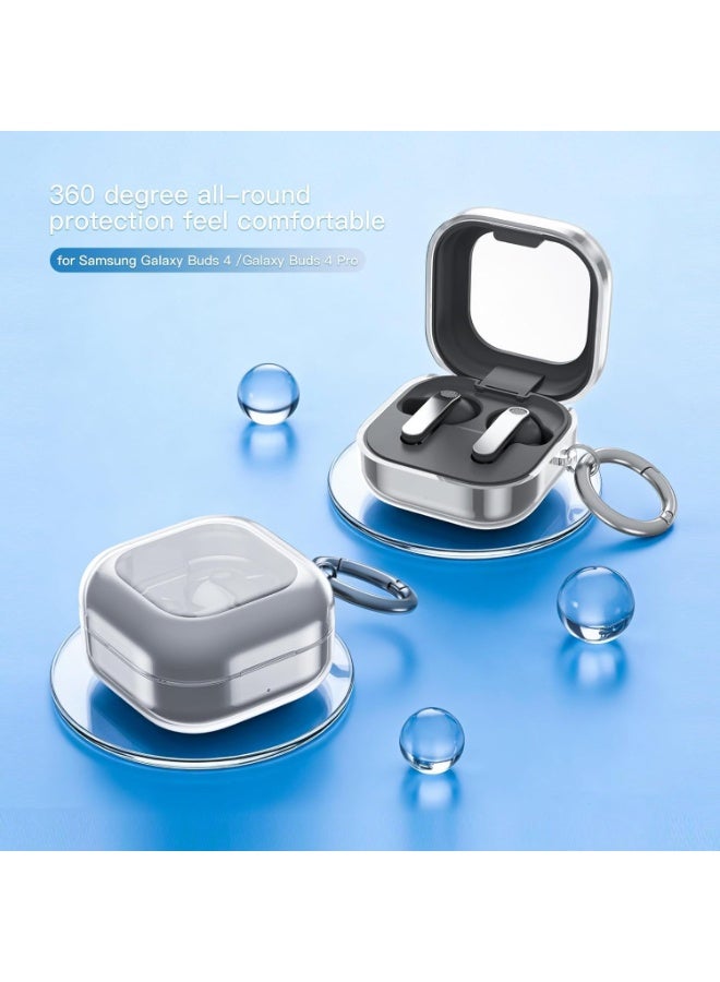 Wechdo Case for Samsung Galaxy Buds 4/Buds4 Pro,Flexible TPU Clear Cover Premium Skin with Keychain for Samsung Galaxy Buds 4/4 Pro Clear Case (Case Only) - Image 3