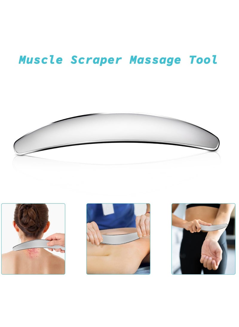 KHAJUL - 2-in-1 Stainless Steel Muscle Scraper Tool Set, Body Scraping Massage Tools for IASTM Therapy, Deep Tissue Gua Sha for Soft Tissue Mobilization, Fascia & Myofascial Release with 2*Carrying bag - Image 1