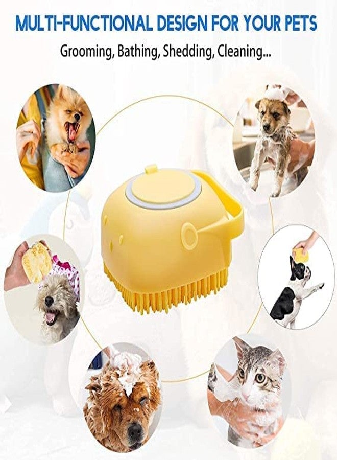 Hotfix Dog Grooming Brush, Pet Shampoo Bath Brush Soothing Massage Rubber Dog Bath Brush, Pet Massage Brush Shampoo Dispenser, Soft Silicone Brush Rubber Bristle for Dogs and Cats Shower Grooming - Image 2