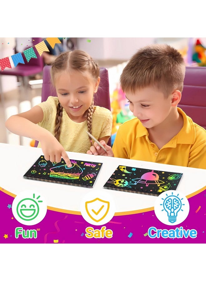 Sillyme 4pc Magical Scratch Book for Kids - Return Gifts Birthday Party for Kids - Best Birthday Return Gifts for Kids in Bulk - Magic Drawing Set Painting Activity Book Doodle Books - Scratch Note Book (4) - Image 4